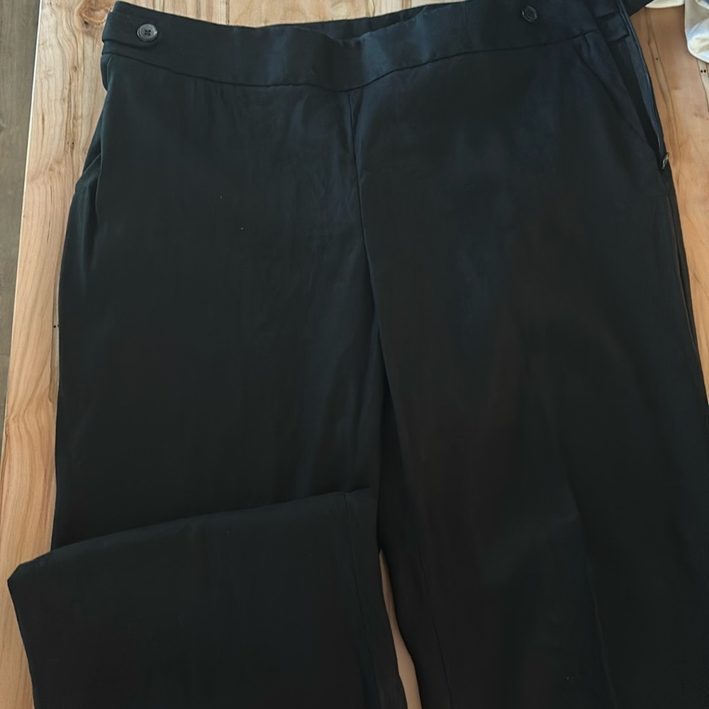 Talbots Black Linen Blend Dress Slacks Size 14WP